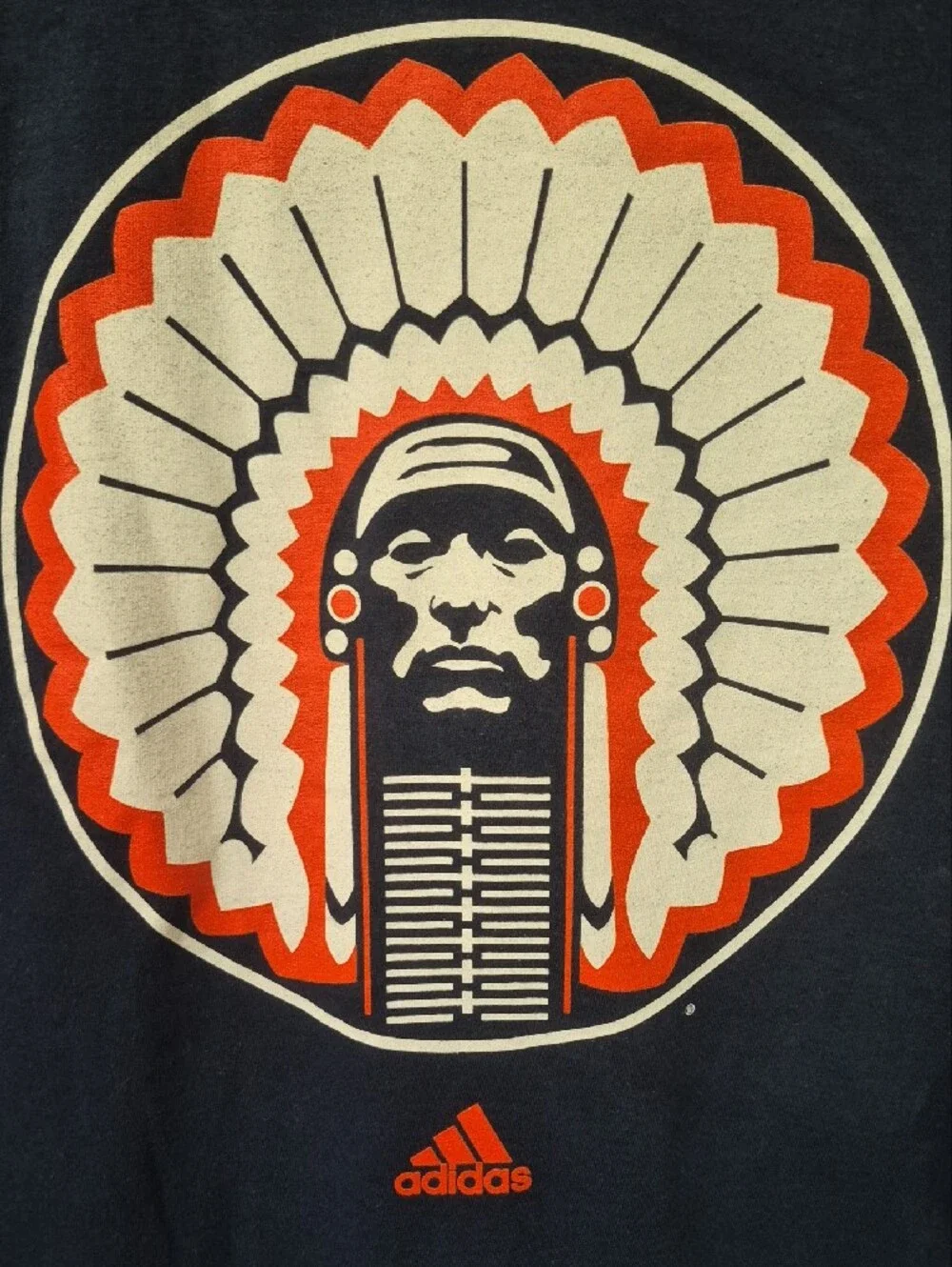 adidas NCAA Tee Shirt Mens XL University Of Illinois Chief Illiniwek Graphic